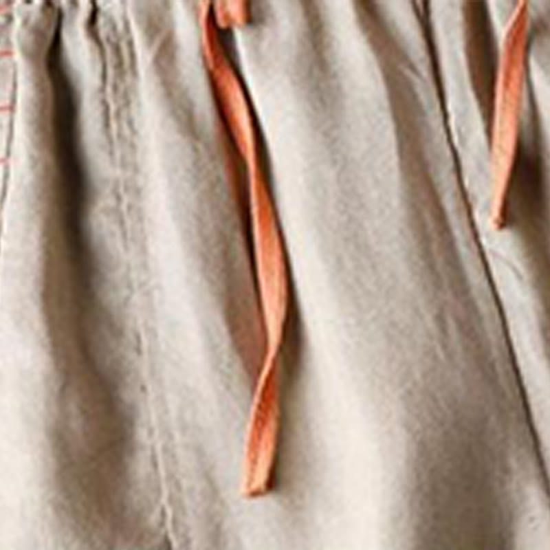 Buddha Stones Casual Slit Hem Women's 7-8 Length Wide Leg Pants With Pockets