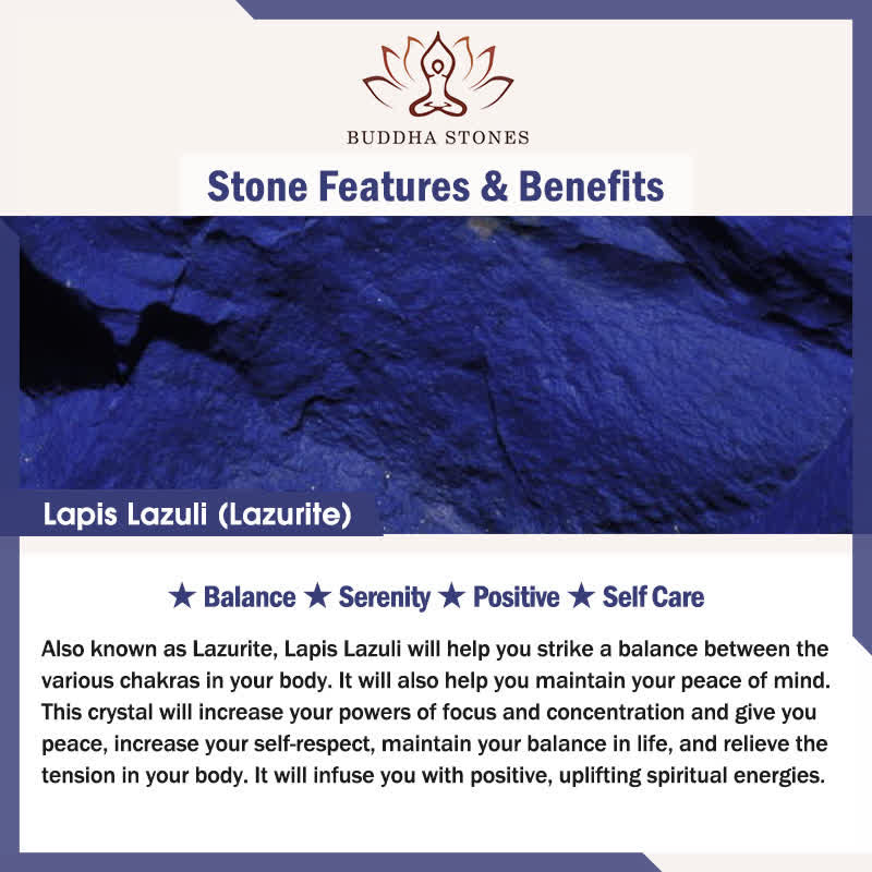 FREE Today: Positive and Self Care Natural Lapis Lazuli Amethyst Frosted Stone Bead Bracelet