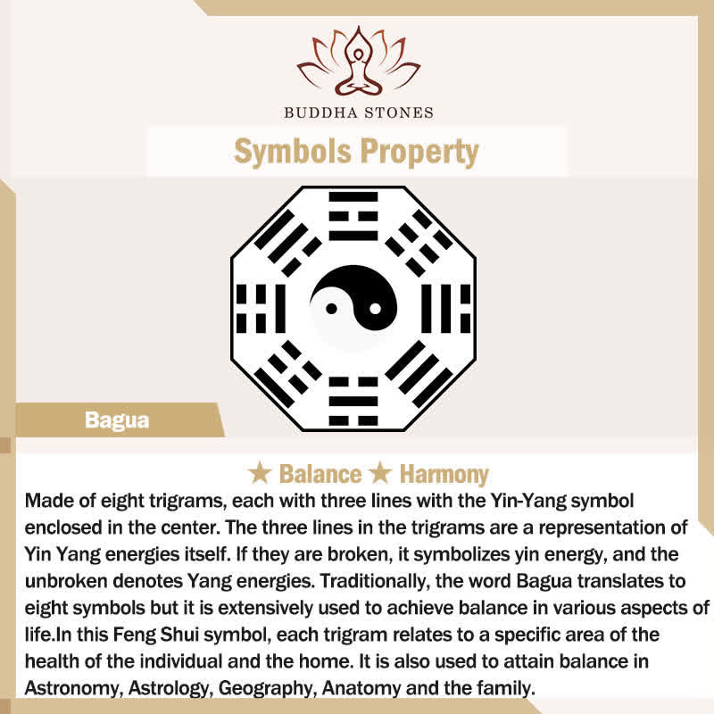 Buddha Stones Copper Bagua Yin Yang Harmony Round Bead Bracelet