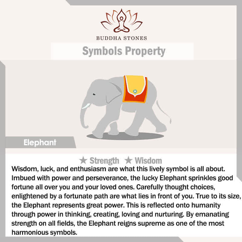 Buddha Stones Natural Wood Elephant Peace Om Mani Padme Hum Purity Keychains