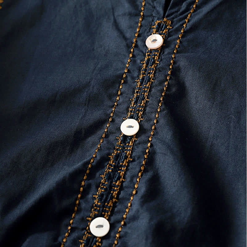 Buddha Stones Summer Boho Casual Button-up Solid Ruffle Bell Sleeve Women's Short Sleeve Shirts