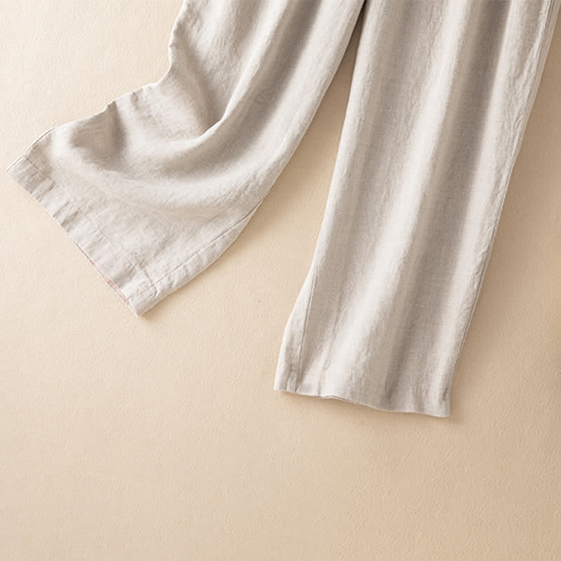 Buddha Stones Summer Casual Minimalist Drawstring Solid Ankle Pants Women's Harem Pants With Pocket