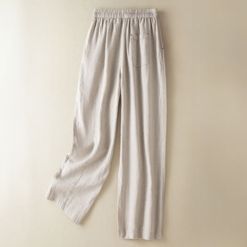 Buddha Stones Summer Casual Minimalist Drawstring Solid Ankle Pants Women's Harem Pants With Pocket