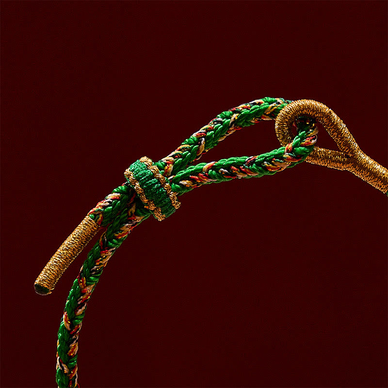 Buddha Stones Hand-Woven Koi Fish Fu Character Success Rope Bracelet
