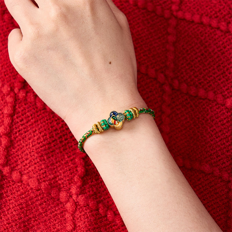 Buddha Stones Hand-Woven Koi Fish Fu Character Success Rope Bracelet