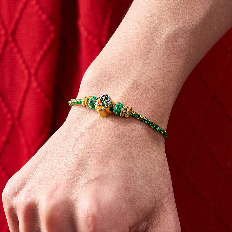 Buddha Stones Hand-Woven Koi Fish Fu Character Success Rope Bracelet