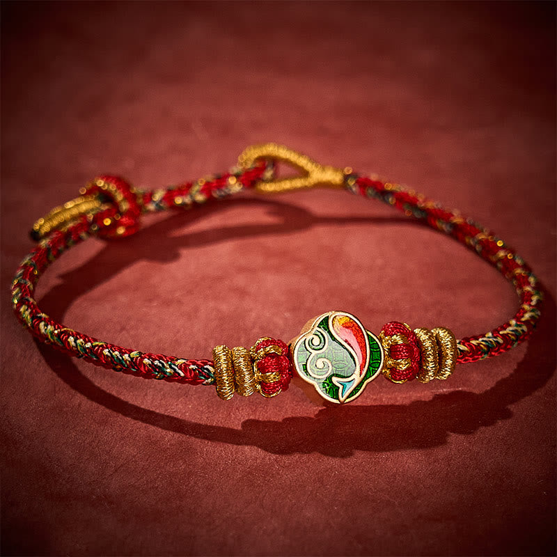 Buddha Stones Hand-Woven String Koi Fish Success Rope Bracelet