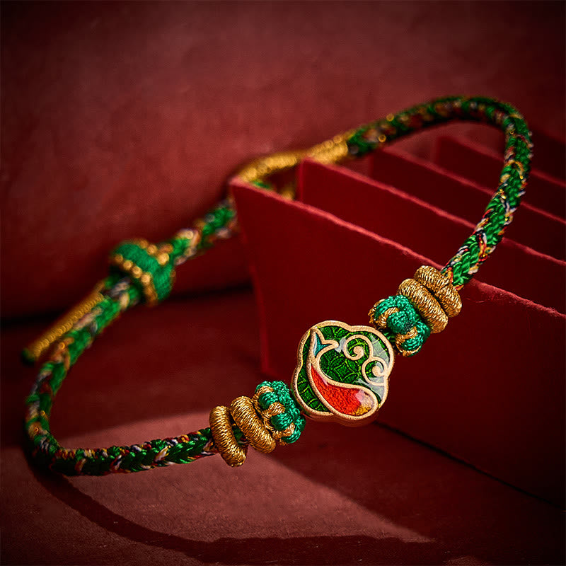 Buddha Stones Hand-Woven String Koi Fish Success Rope Bracelet