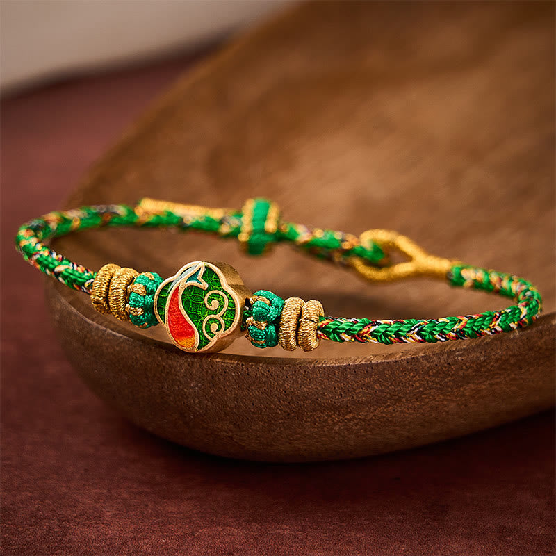 Buddha Stones Hand-Woven String Koi Fish Success Rope Bracelet