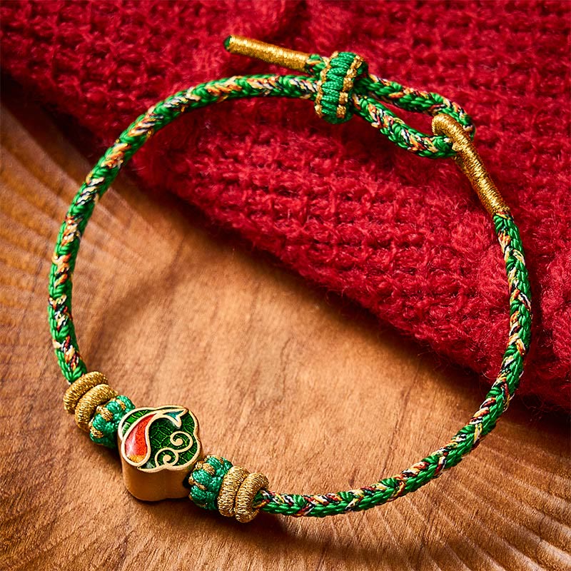 Buddha Stones Hand-Woven String Koi Fish Success Rope Bracelet