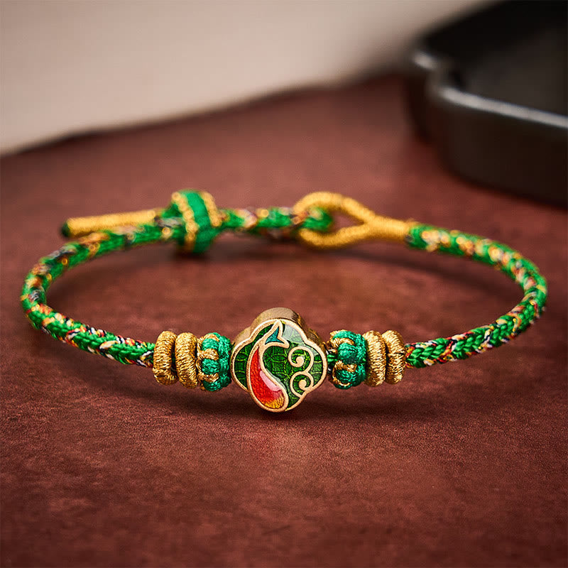 Buddha Stones Hand-Woven String Koi Fish Success Rope Bracelet