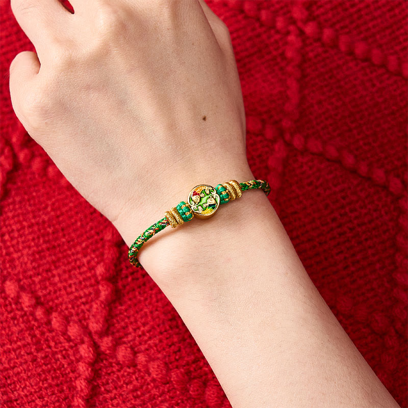 Buddha Stones Hand-Woven String Double Koi Fish Protection Rope Bracelet