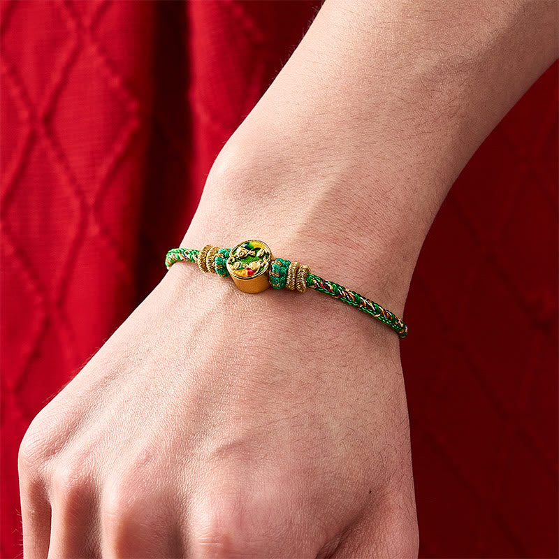 Buddha Stones Hand-Woven String Double Koi Fish Protection Rope Bracelet