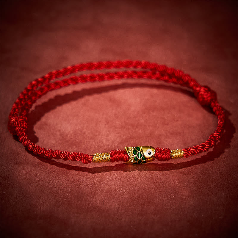 Buddha Stones Hand-Woven Koi Fish Success Rope Bracelet