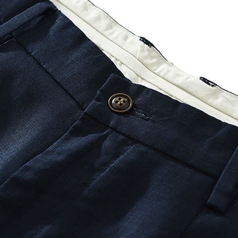 Buddha Stones Summer Casual Minimalist Wide Leg Solid Zipper Men's Shorts With Pocket