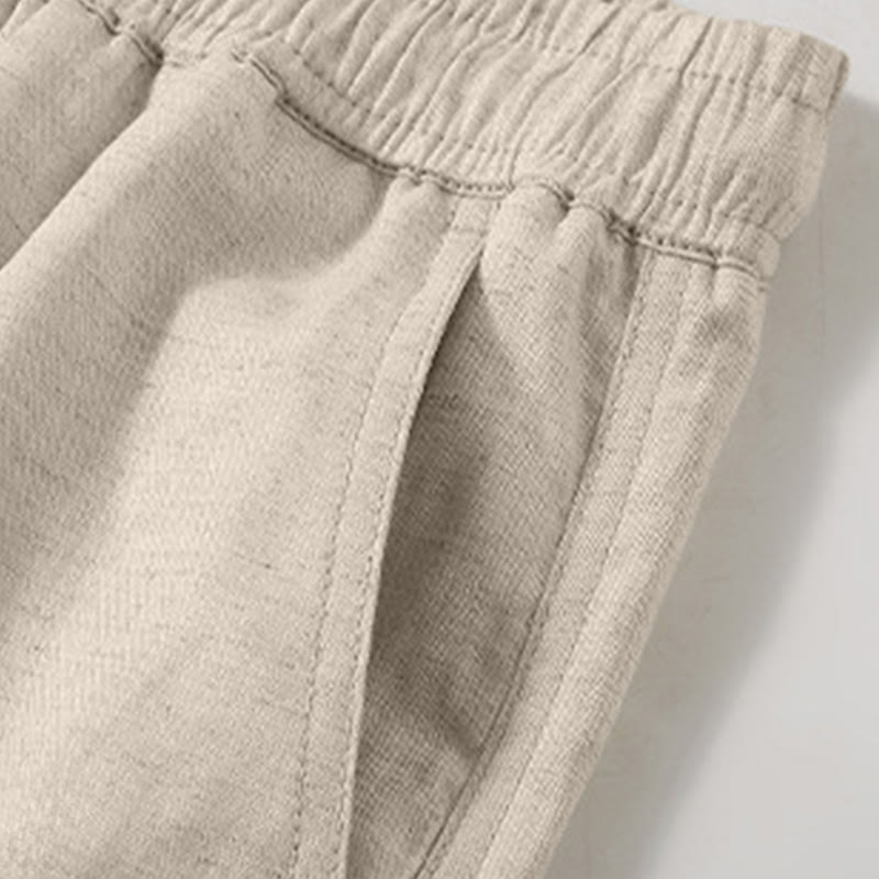 Buddha Stones Summer Casual Minimalist Drawstring Solid Men's Shorts With Pocket