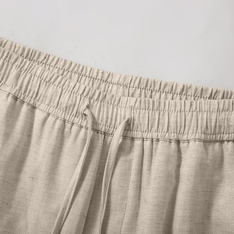Buddha Stones Summer Casual Minimalist Drawstring Solid Men's Shorts With Pocket