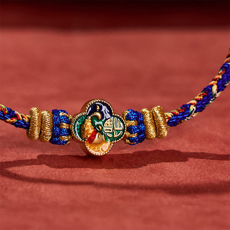 Buddha Stones Hand-Woven Koi Fish Fu Character Success Rope Bracelet