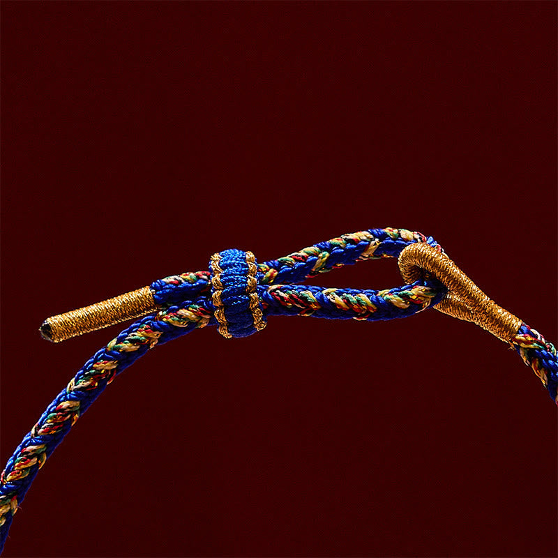 Buddha Stones Hand-Woven String Double Golden Koi Fish Strength Rope Bracelet