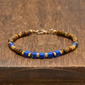 FREE Today: Serenity and Courage Lapis Lazuli Tiger Eye Square Beaded Bracelet