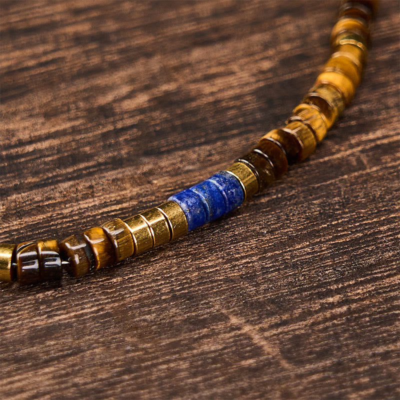 FREE Today: Serenity and Courage Lapis Lazuli Tiger Eye Square Beaded Bracelet