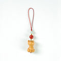 Buddha Stones Hand Carved Sandalwood Cat Fish Purification Keychains