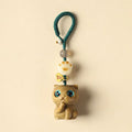 Buddha Stones Green Sandalwood Cat Hand-Woven Soothing Keychains
