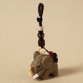 Buddha Stones Natural Wood Elephant Peace Om Mani Padme Hum Purity Keychains