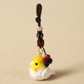 Buddha Stones Hand-Carved Natural Wood Cockatiel Om Mani Padme Hum Focus Keychains