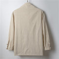 Buddha Stones Spring Casual Minimalist Solid Lapel Ramie Men's Kimono