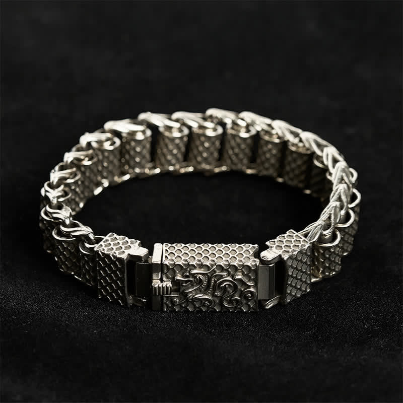 Buddha Stones Copper Dragon Chain Link Wealth Bracelet