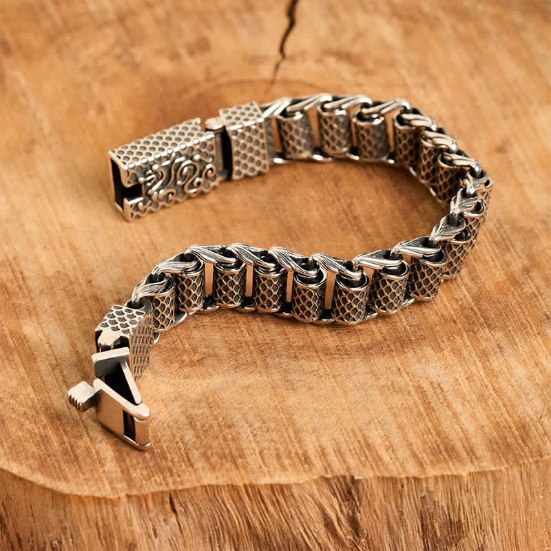 Buddha Stones Copper Dragon Chain Link Wealth Bracelet