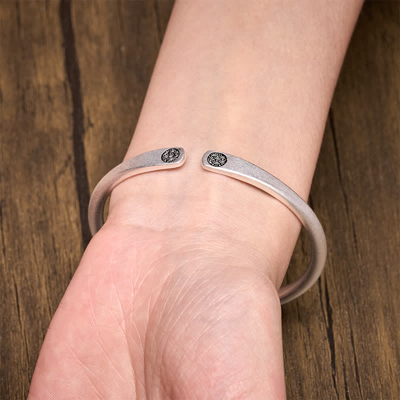 Buddha Stones Copper Lotus New beginning Cuff Bracelet